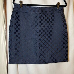NWT Banana Republic Navy Blue Polka Dot Skirt with Back Zip Enclosure Size 8P